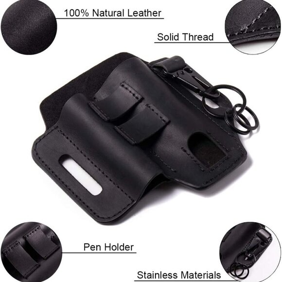 Multitool Belt Sheath, EDC Leather Belt Organizer, Belt Holder with Multitool Po - Picture 9 of 9